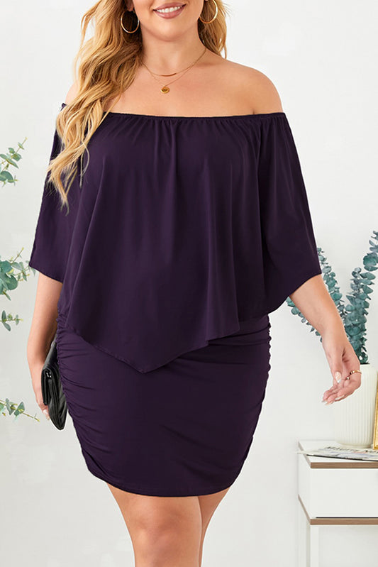 Full Size Off-Shoulder Half Sleeve Dress