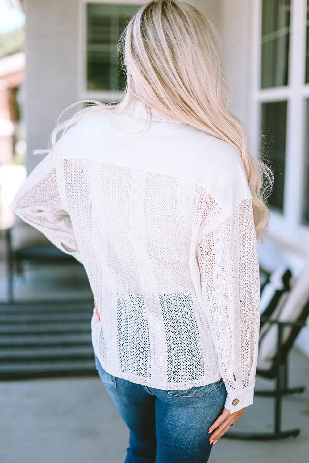 Button Down Collared Neck Jacket