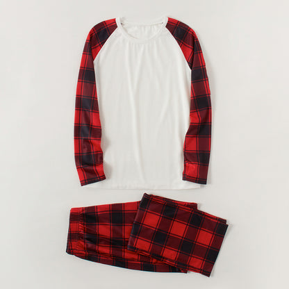 Raglan Sleeve Top and Plaid Pants Set