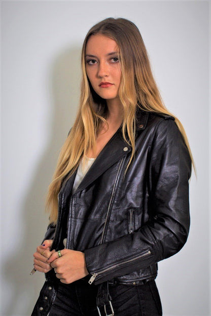 Womens Moto Nappa Leather Jacket