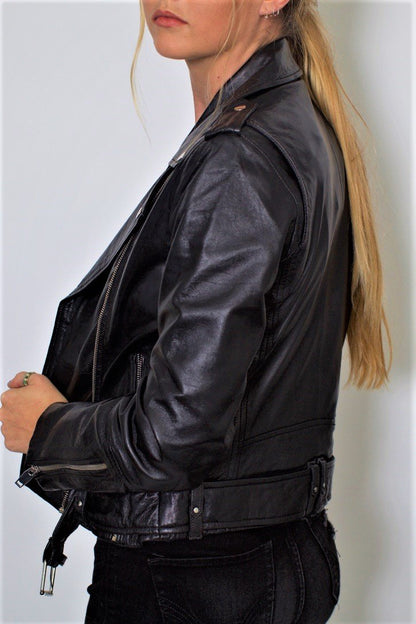 Womens Moto Nappa Leather Jacket