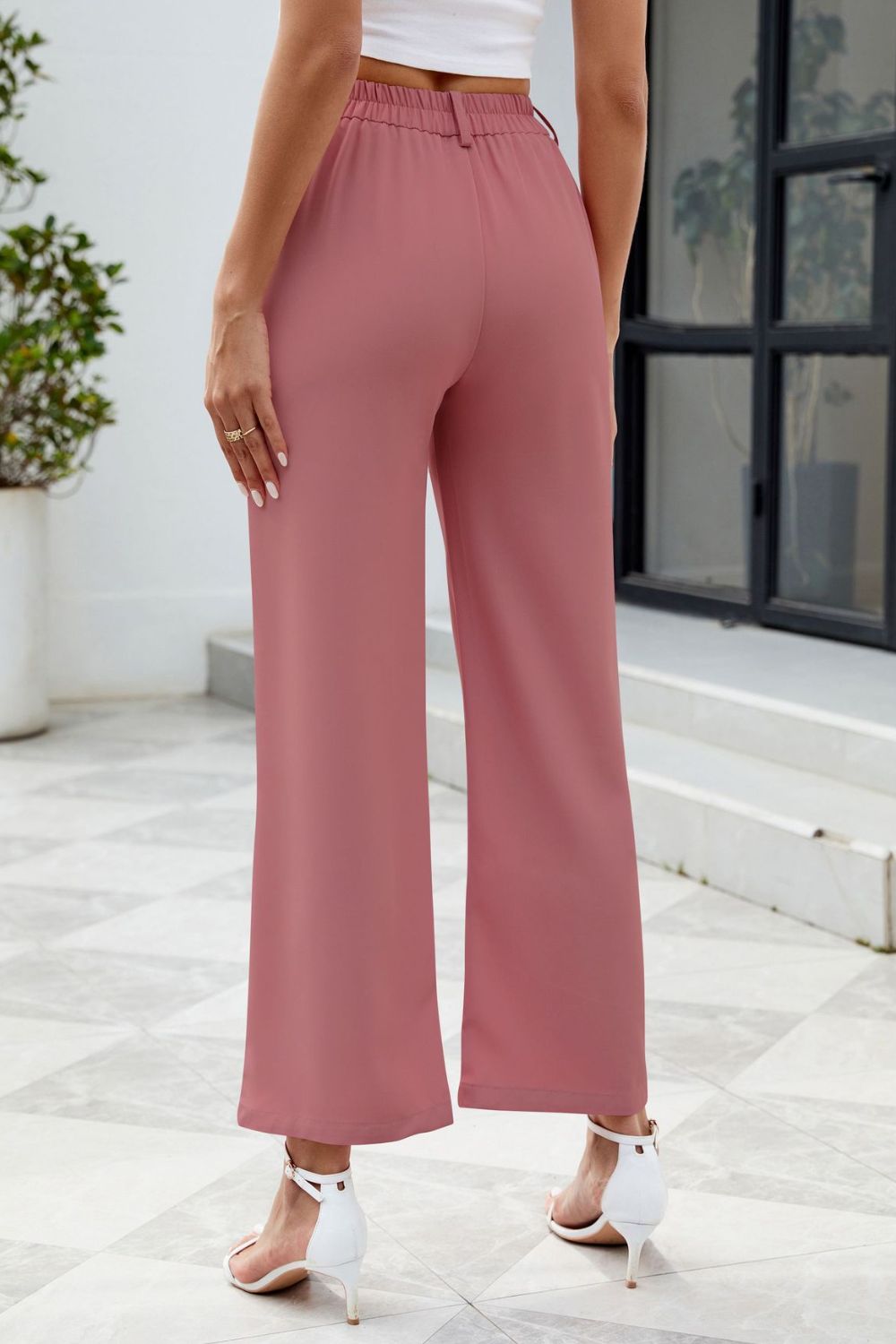 Pocketed High Waist Pants