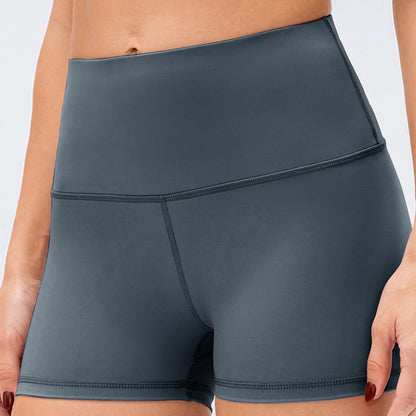 Exposed Seam High Waist Yoga Shorts