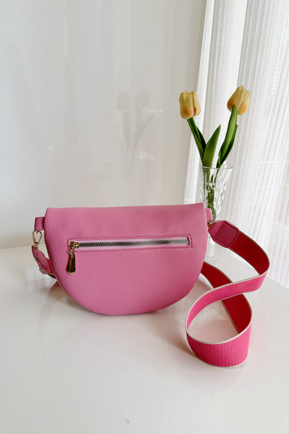 PU Leather Multi Zipper Shoulder Bag