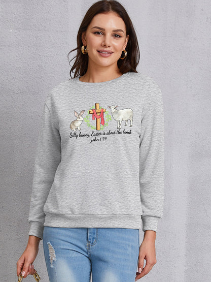 EASTER Graphic Round Neck Sweatshirt