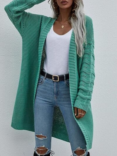 Open Front Long Sleeve Cardigan