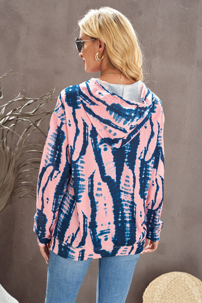 Tie-Dye Drawstring Hoodie with Pocket