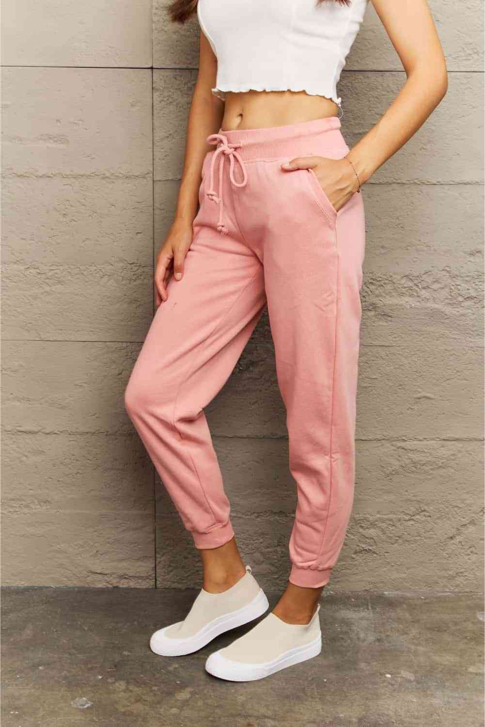 Ninexis Full Size Tie Waist Long Sweatpants