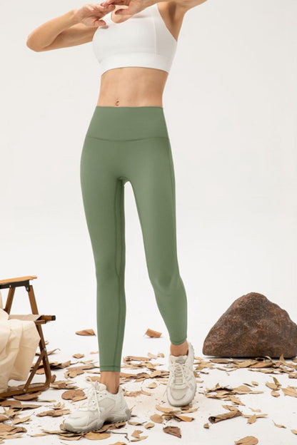 Seamless Fleece Inside Wide Waistband Leggings