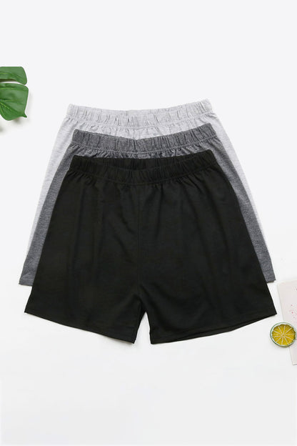 3-Pack Elastic Waist Shorts