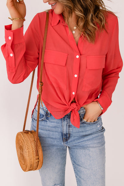 Button-Up Shirt with Pockets