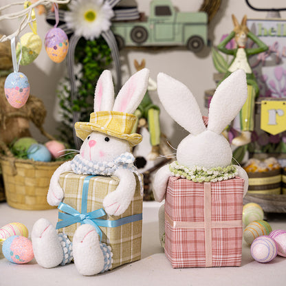 Easter Plaid Rabbit Doll