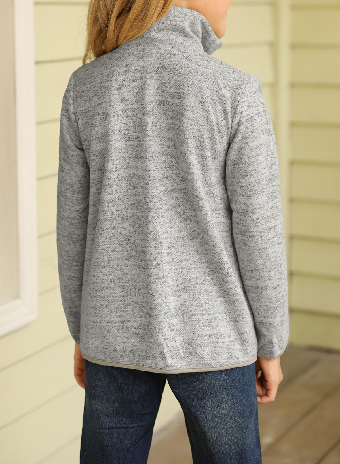 Kids Quarter-Zip Collar Sweatshirt with Kangaroo Pocket