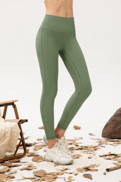 Seamless Fleece Inside Wide Waistband Leggings