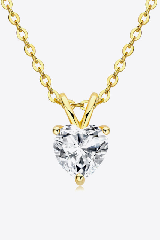 1 Carat Moissanite Heart-Shaped Pendant Necklace