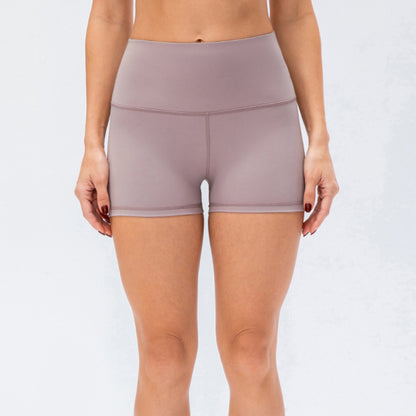 Exposed Seam High Waist Yoga Shorts