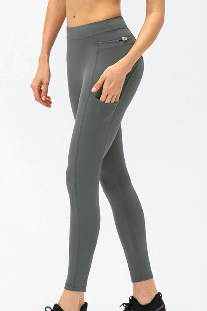 Drawstring Exposed Seam Sports Leggings