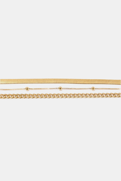 Gold-Plated Layered Anklet