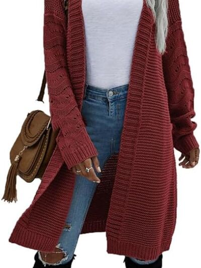 Open Front Long Sleeve Cardigan