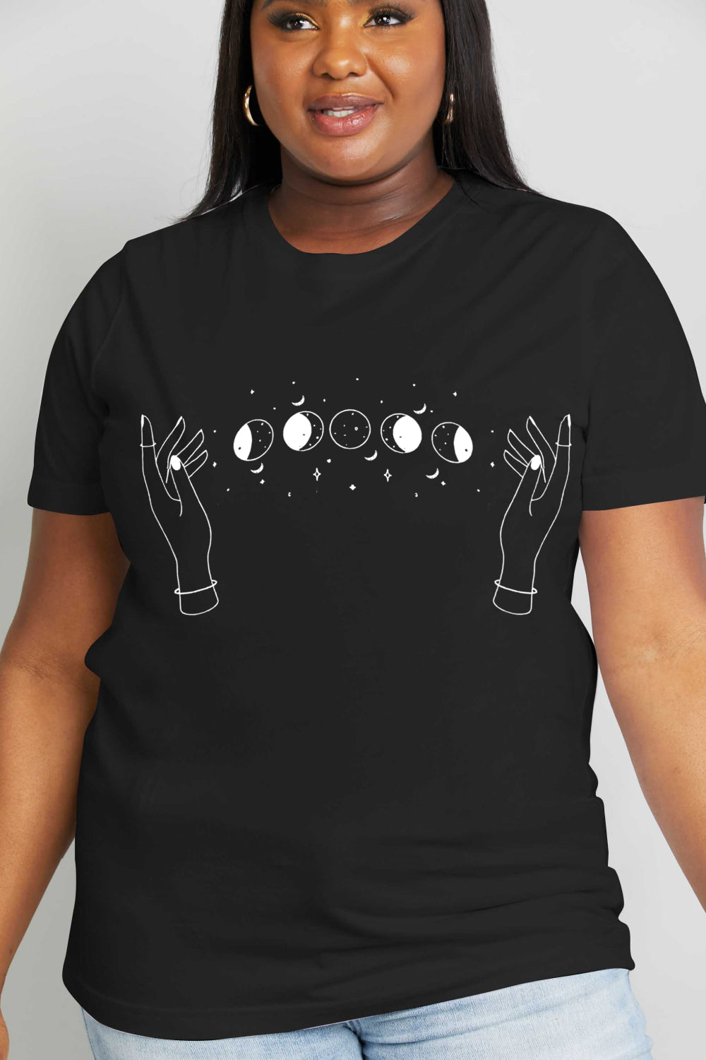 Simply Love Full Size Lunar Phase Graphic Cotton Tee